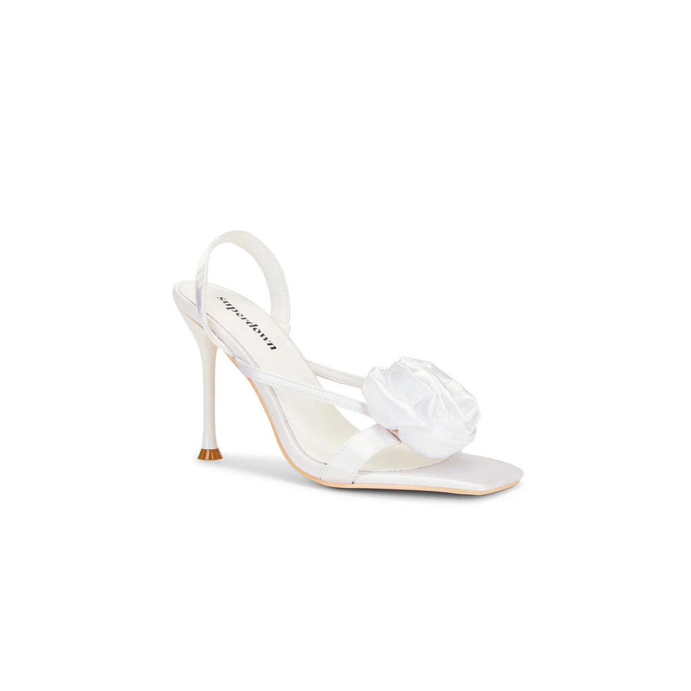 Revolve superdown Maggie MacDonald Minnie Sandal white satin size 9 NIB